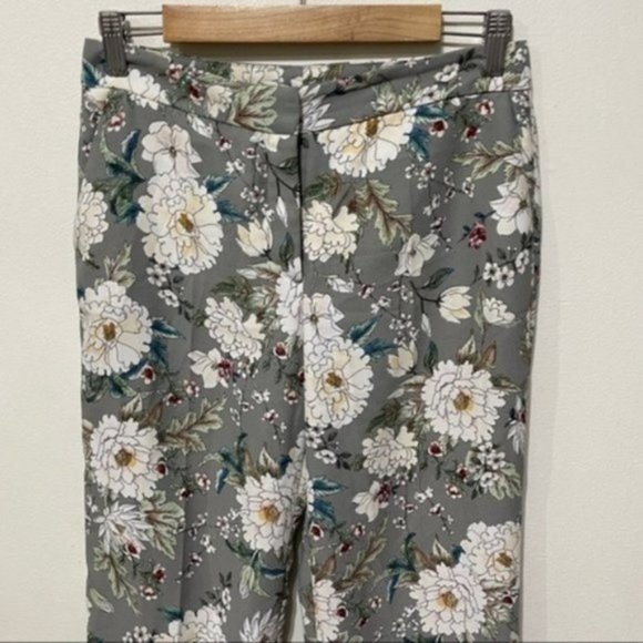 ZARA basic women’s floral grey print wide leg trousers size small - Picture 10 of 12